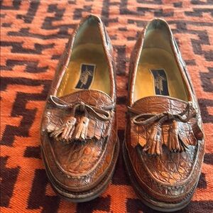 Crocodile Pattern+Tassel Loafers